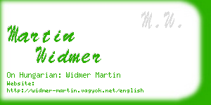 martin widmer business card